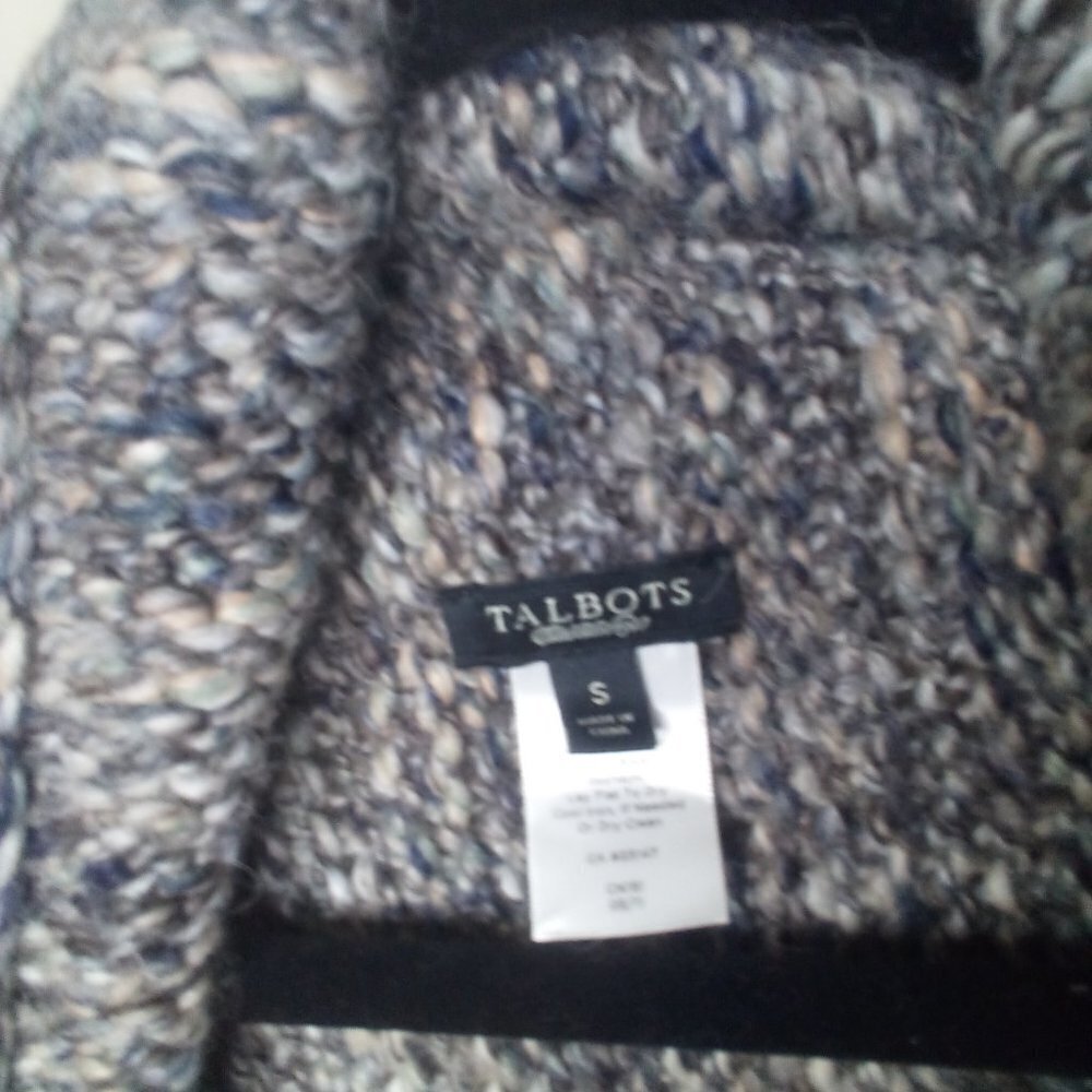 Talbots Cardigan Sweater S Open Front Long Sleeve Wool Blend - Picture 14 of 15